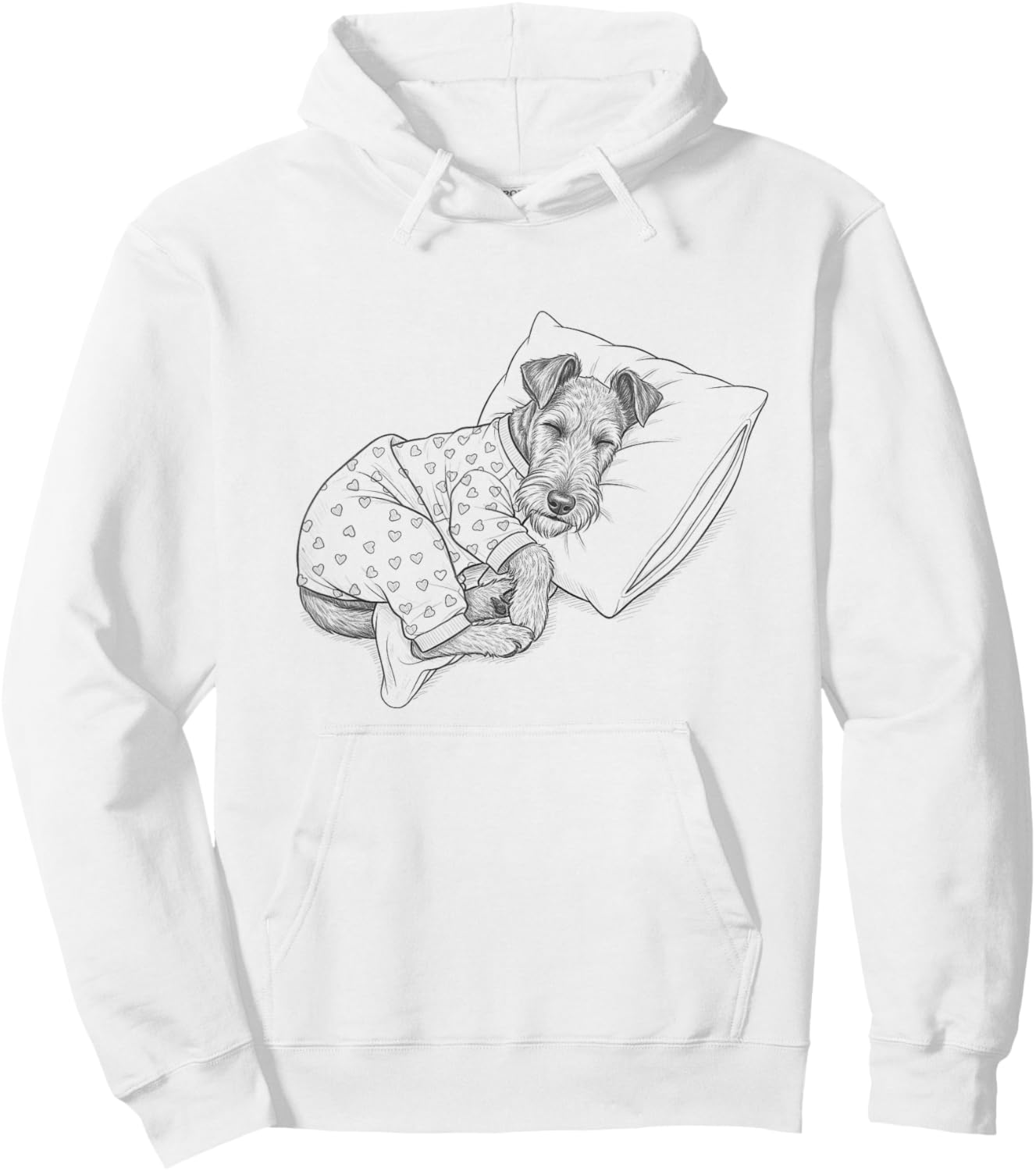 Sleeping Pajama Irish Terrier Drawing Art Design Hoodie - Hoodie | White