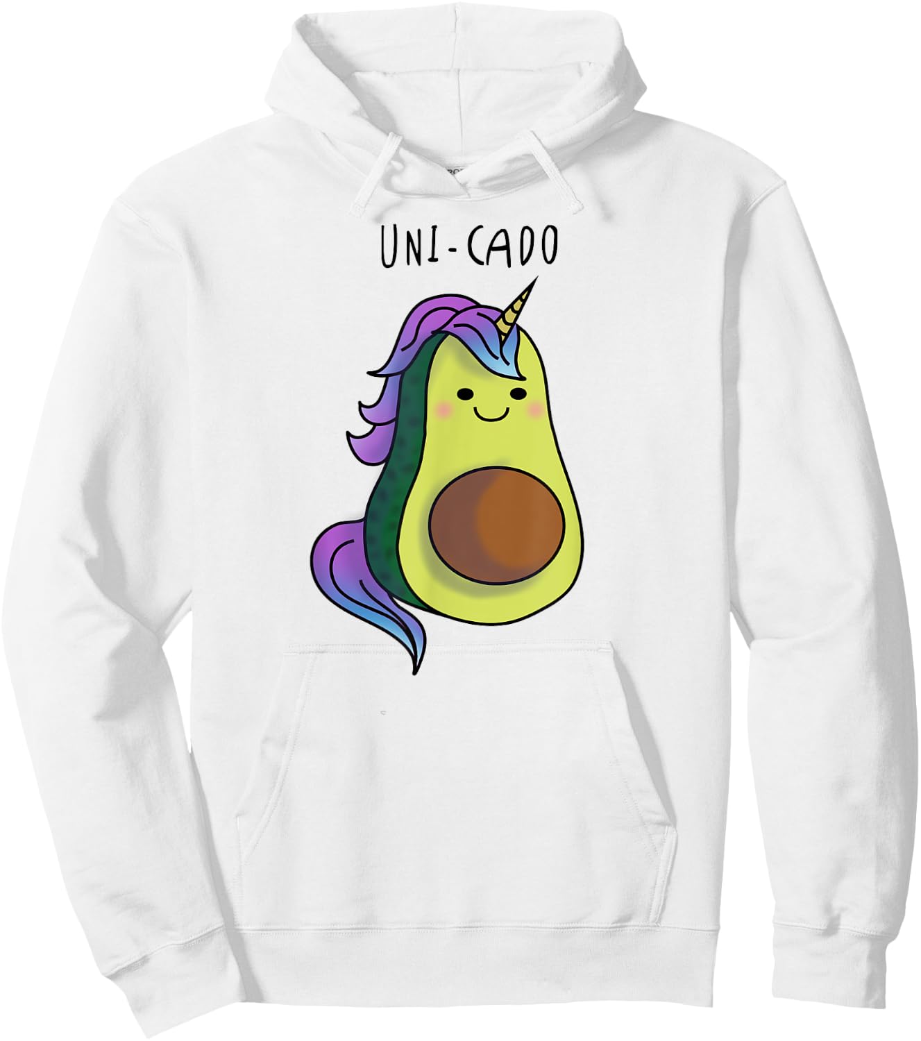 Uni Cado - Unicorn Avocado Vegan Birthday Christmas gift Hoodie - Hoodie | White