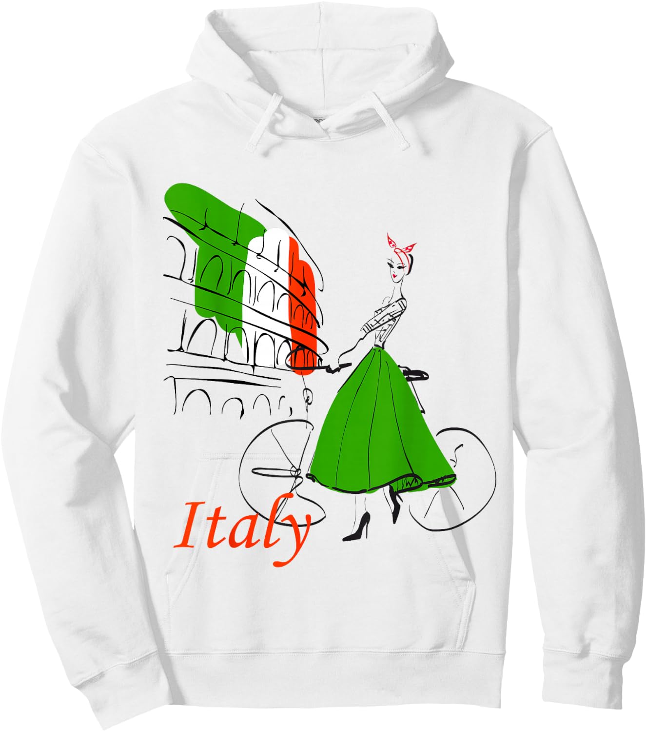 Italy t Shirt, Rome Women,Women Hoodie - Hoodie | White