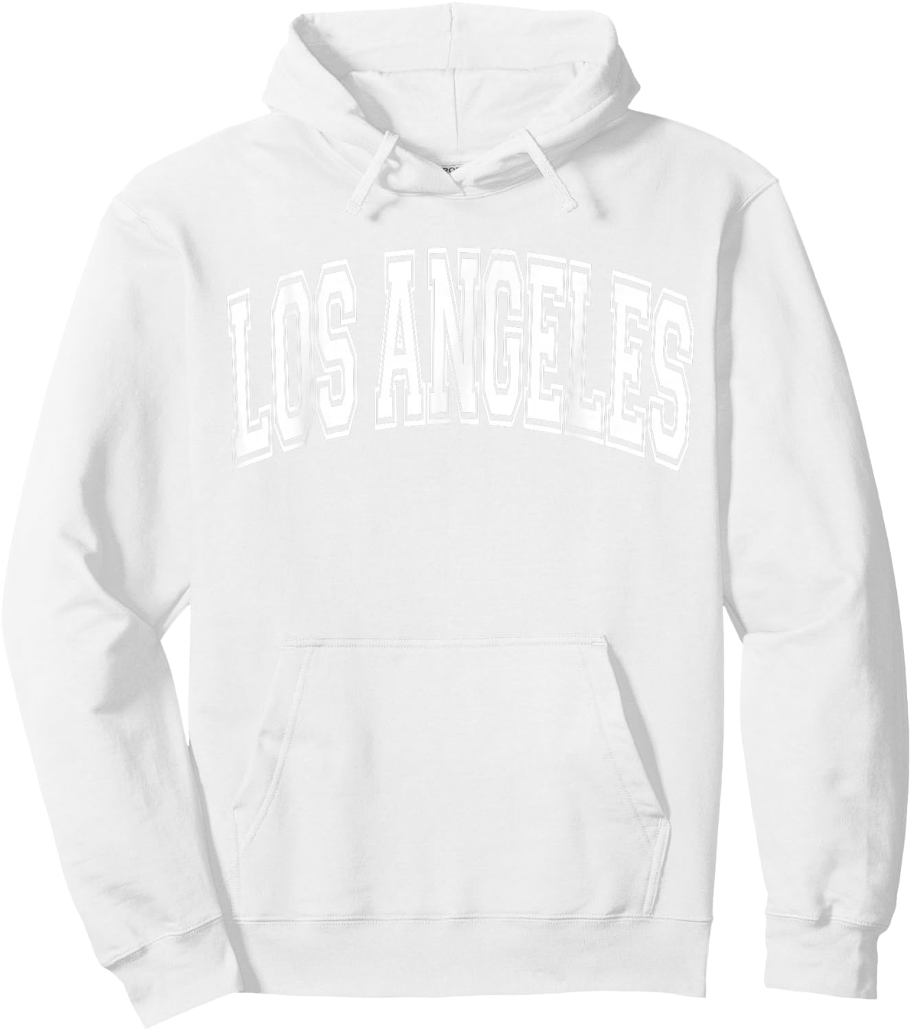 Los Angeles Arched Style Text Pink with White Print Hoodie - Hoodie | White