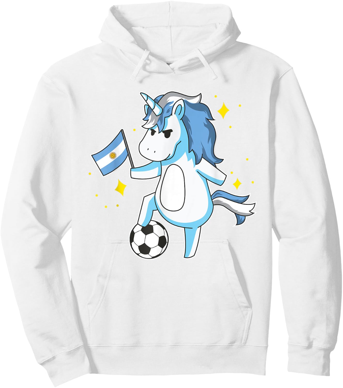 Soccer Unicorn Argentina Jersey Shirt Argentinian Football Hoodie - Hoodie | White
