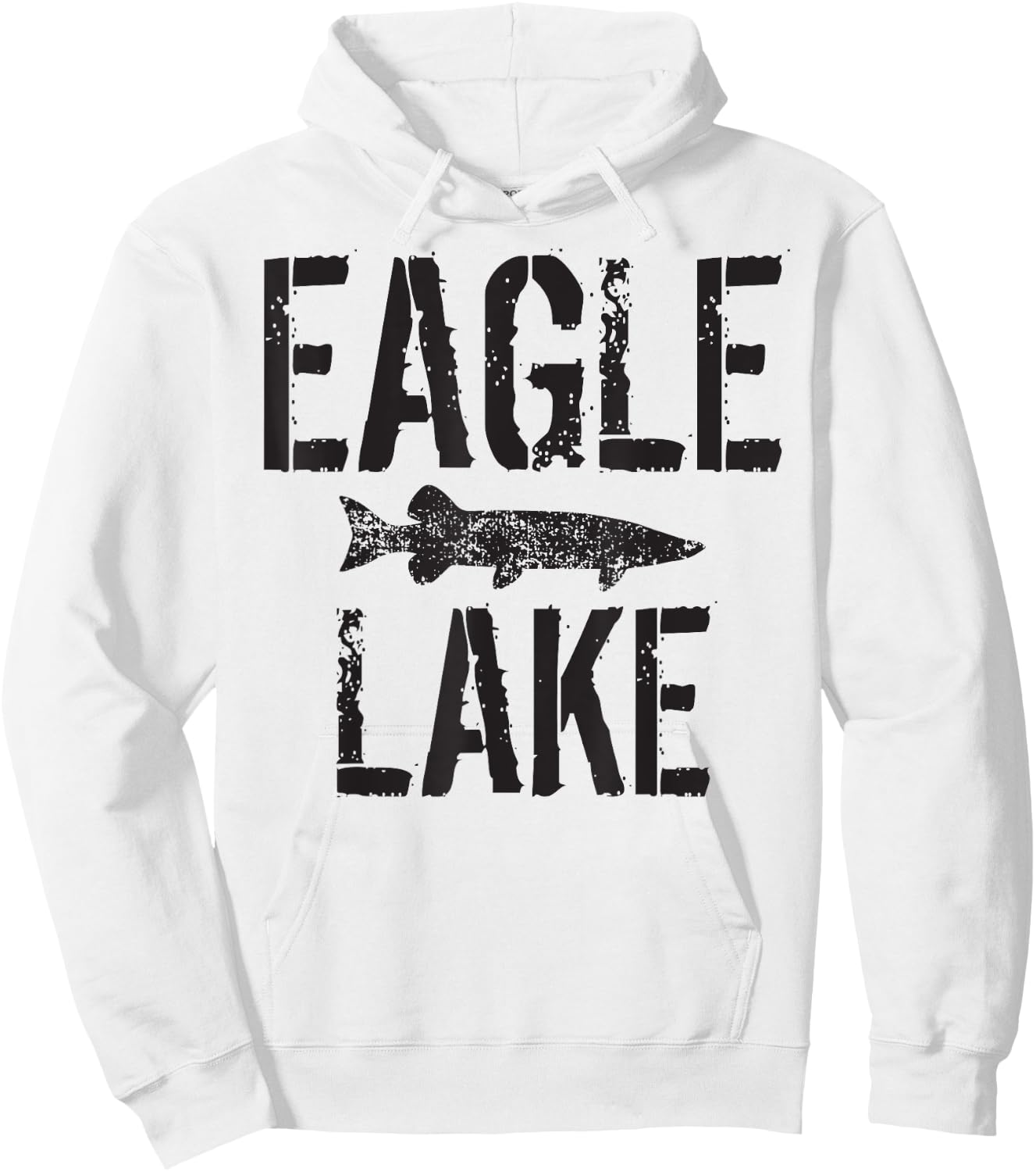 Eagle Lake Muskie Fishing Muskellunge Gift Hoodie - Hoodie | White