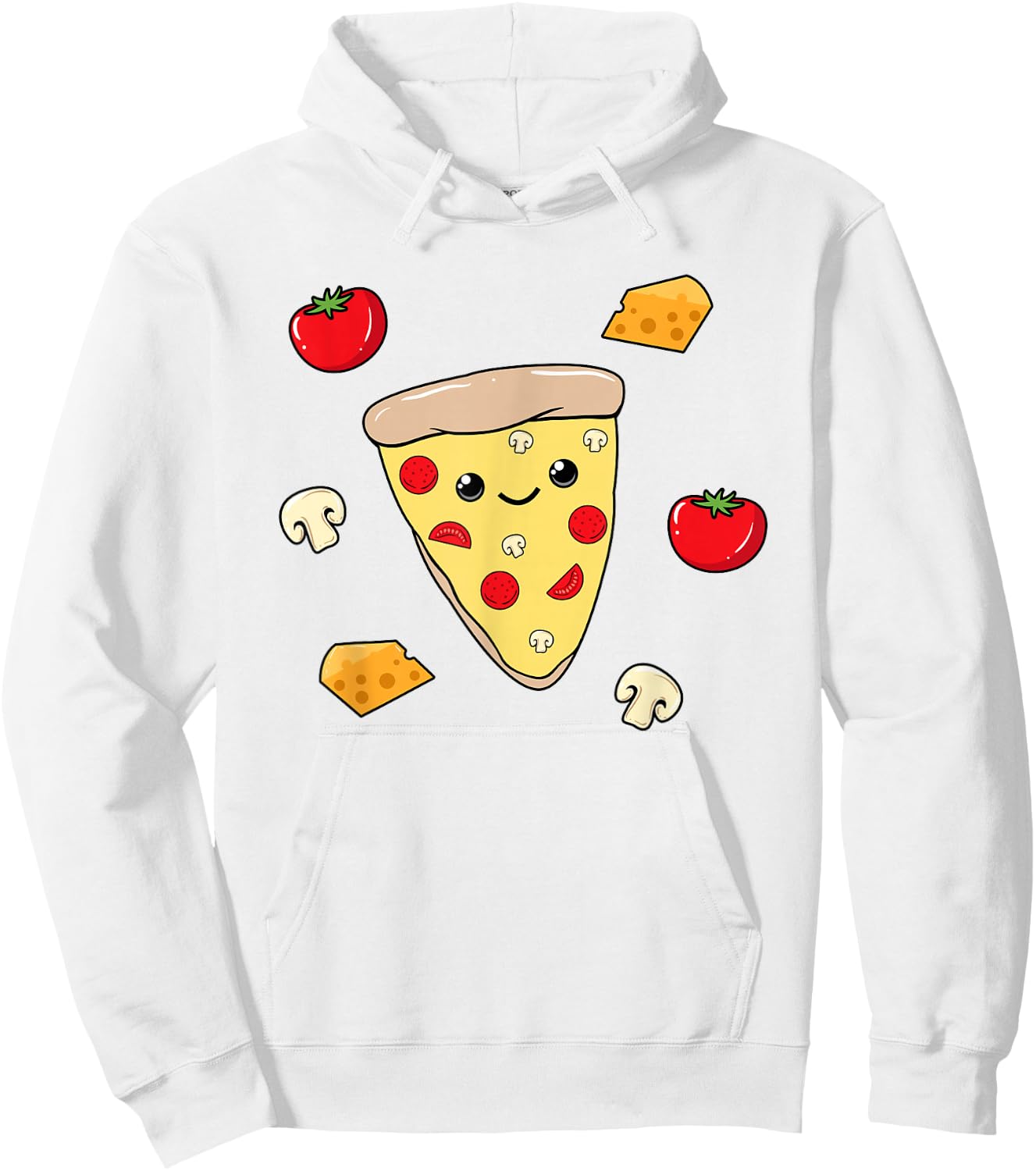 Girl Sweet mushroom Pizza Shirt Pizza Lover Kids Fast Food Hoodie - Hoodie | White