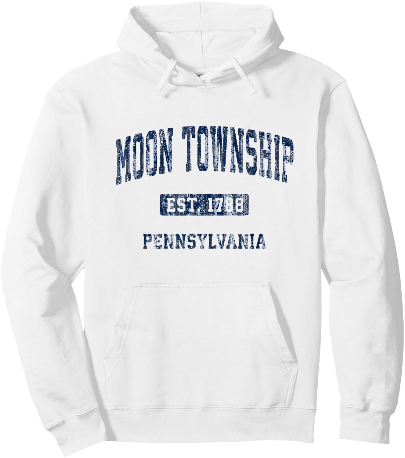Moon Township Pennsylvania PA Vintage Athletic Sports Design Hoodie - Hoodie | White