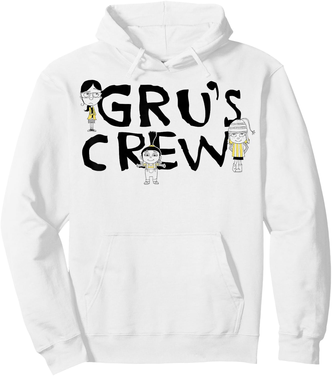 Despicable Me Minions Agnes Edith Margo Crew Graphic Hoodie - Hoodie | White