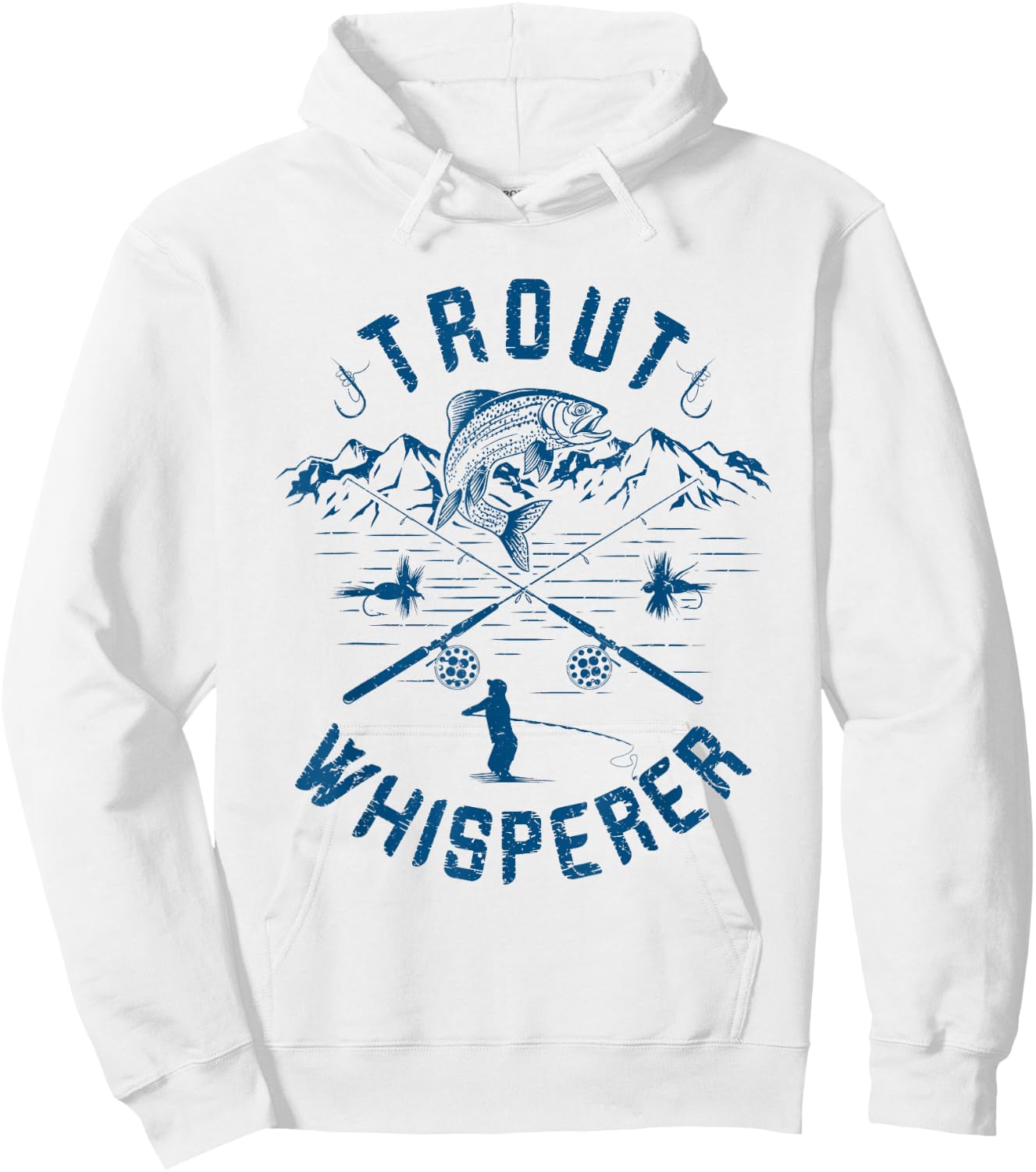 Funny Trout Fly Fishing Birthday Christmas Fathers Day Gift Hoodie - Hoodie | White