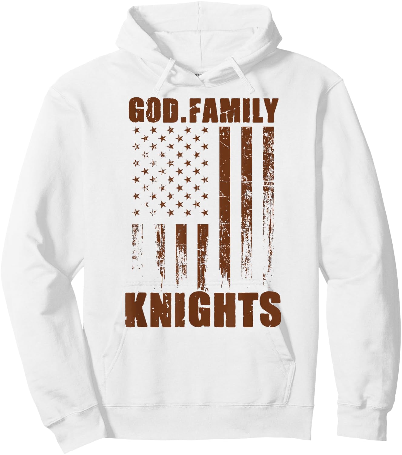 Mount View Knights God. Family. Vintage USA Flag Hoodie - Hoodie | White