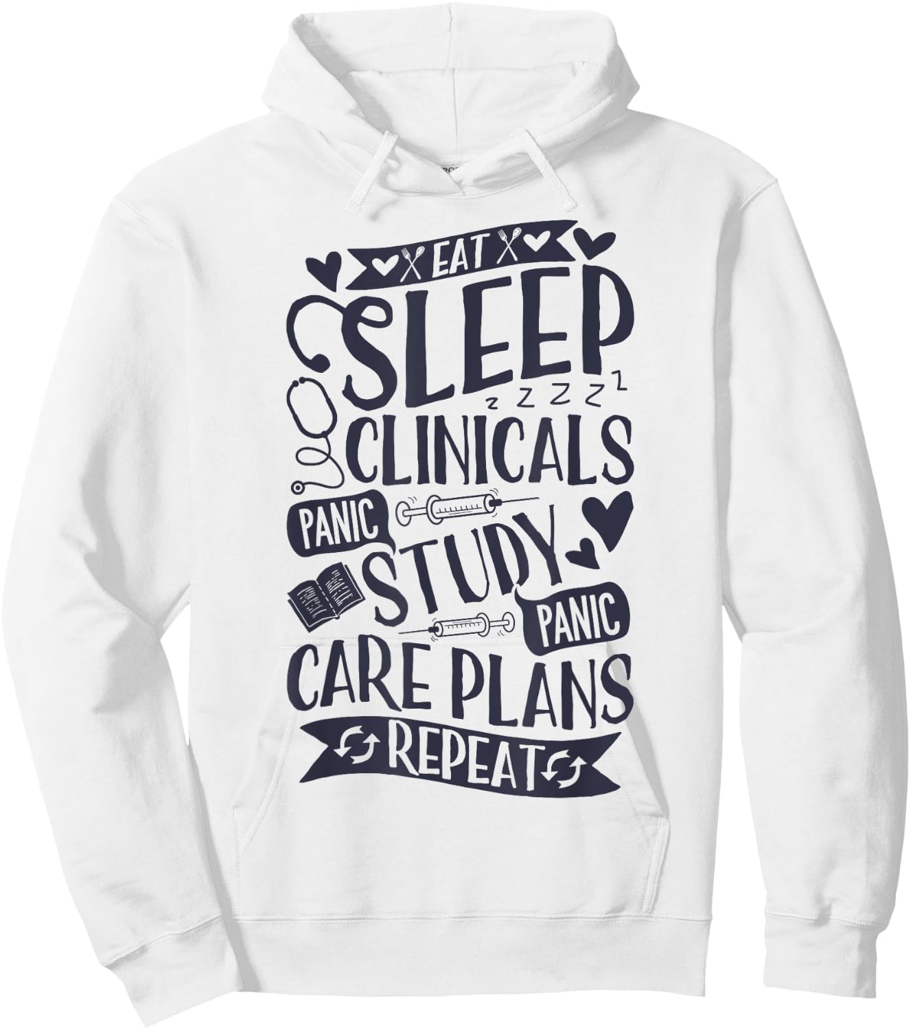 Clinicals T Shirt Nurse Funny RN Nursing School Women Gifts Hoodie - Hoodie | White
