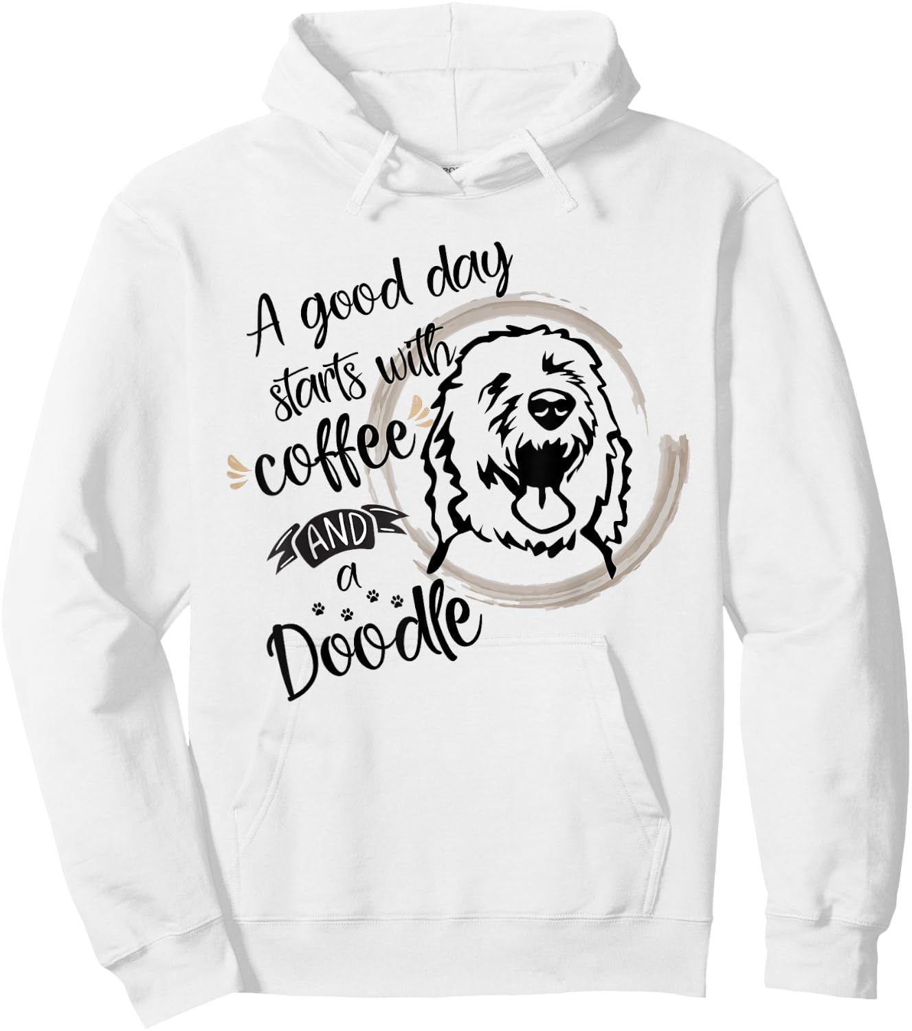 Coffee Doodle Mom Airedoodle Springerdoodle Bordoodle Hoodie - Hoodie | White