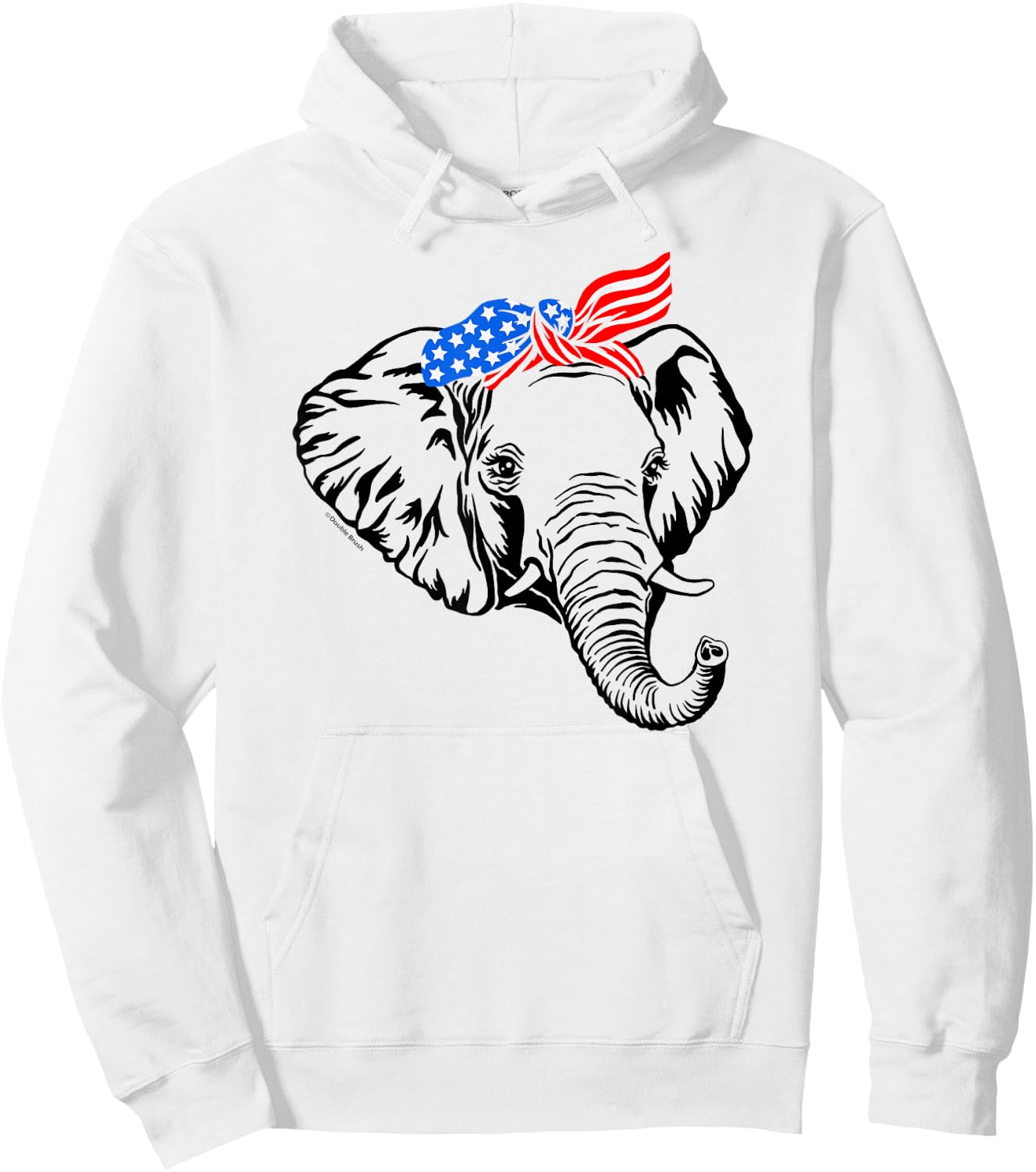 Patriotic Elephant July 4th Vote Republican Party Support Hoodie - Hoodie | White