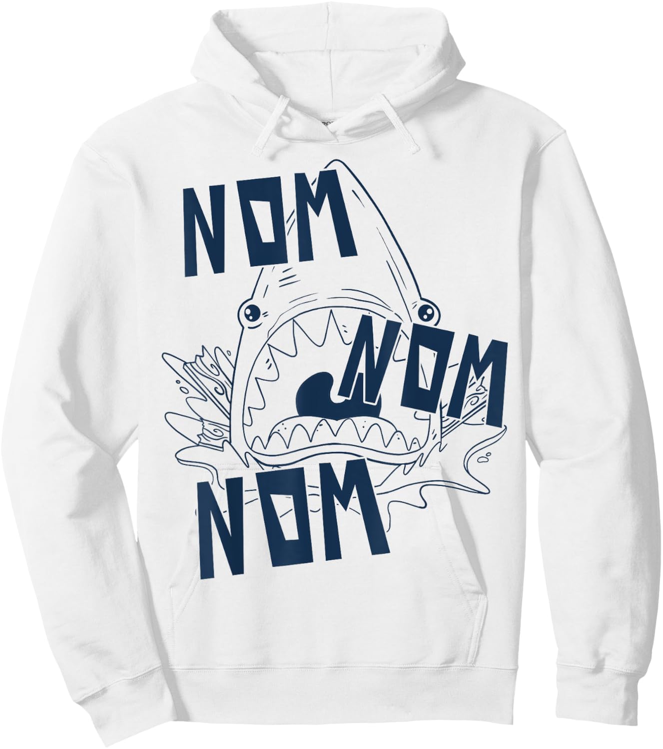 Shark Nom Nom Nom Hoodie - Hoodie | White