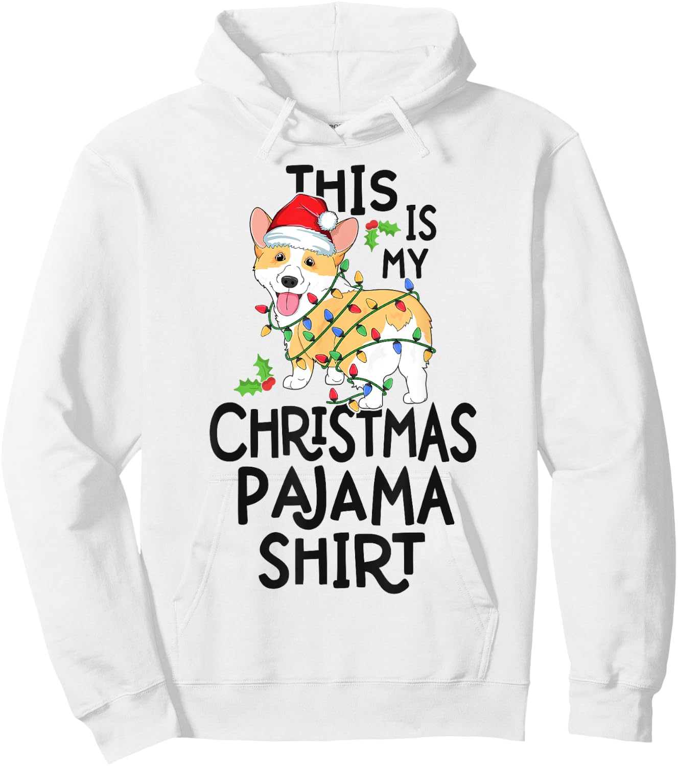 Corgi Tree Light Dog Xmas This Is My Christmas Pyjama Shirt Men Women Kids Hoodie - Hoodie | White