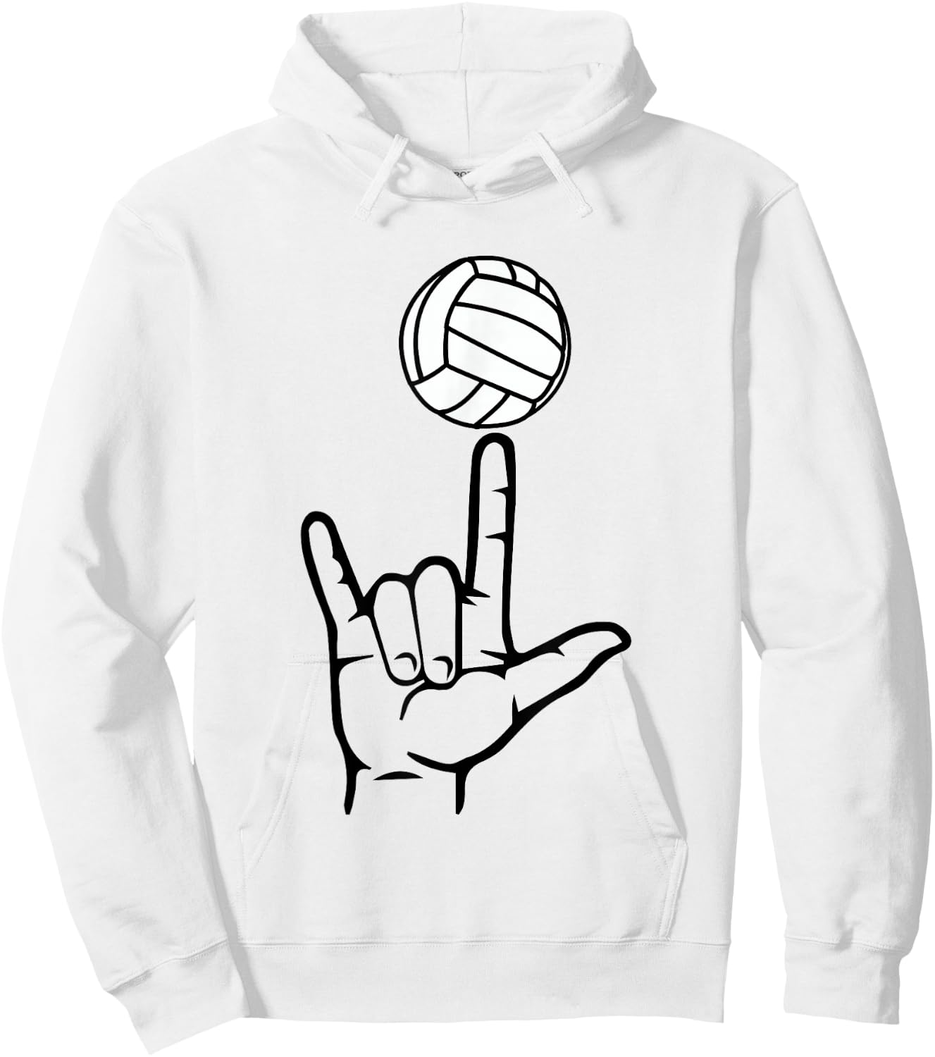 ASL Sign Language Shirt for Volleyball Player Deaf Gifts Hoodie - Hoodie | White