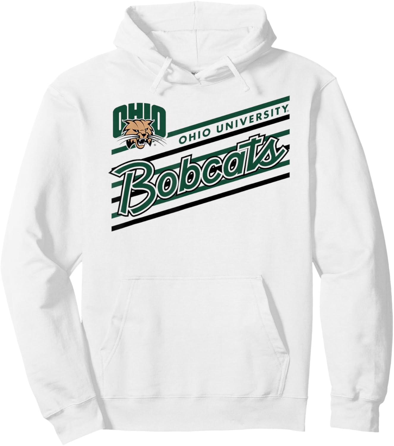 Ohio Bobcats Retro Performer White Officially Licensed Hoodie - Hoodie | White