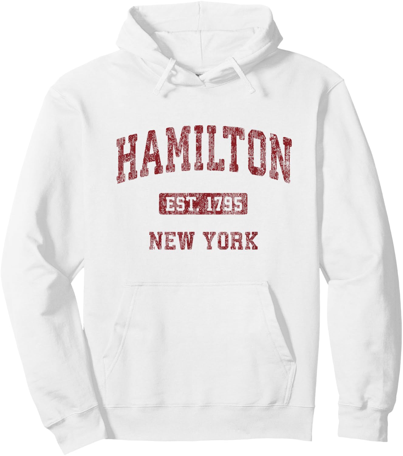 Hamilton New York NY Vintage Athletic Sports Design Hoodie - Hoodie | White
