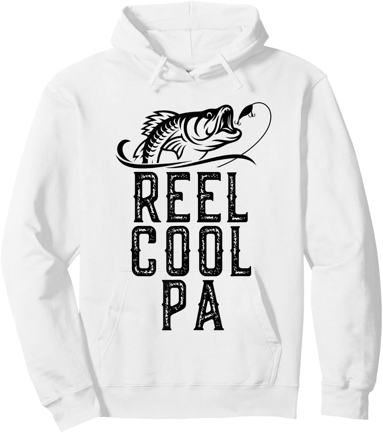 Reel Cool Pa Fishing Fisherman Funny Grandpa Retro Hoodie - Hoodie | White