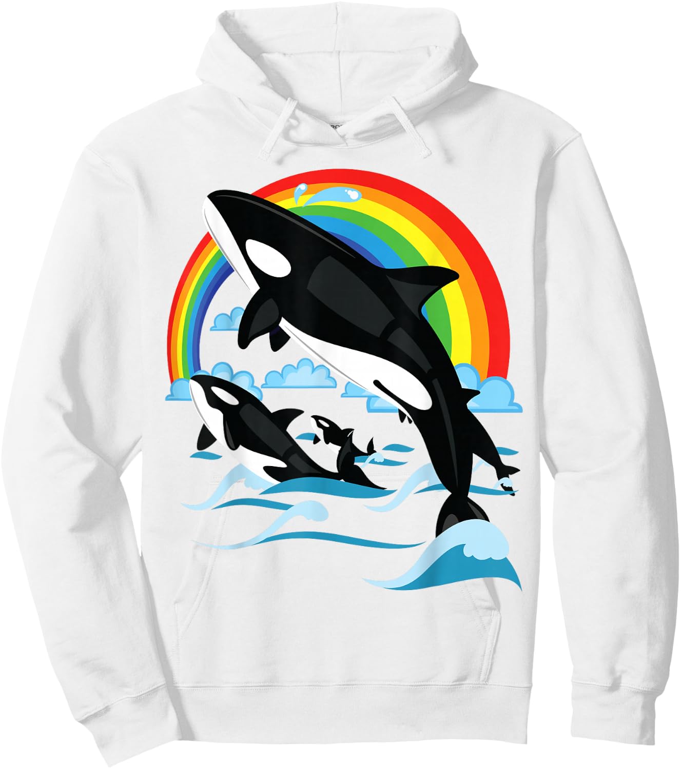 Orca Whale Jumping. Orcas Whale Watching Women Kids Hoodie - Hoodie | White