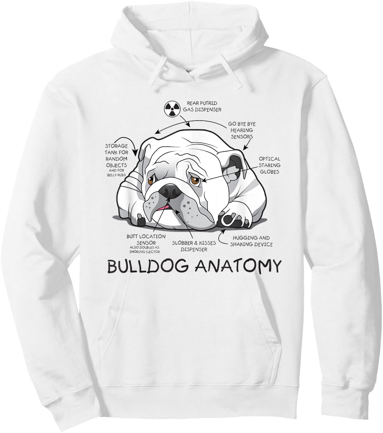 Funny Cute English Bulldog Anatomy Dog Biology Gift Men Women Hoodie - Hoodie | White