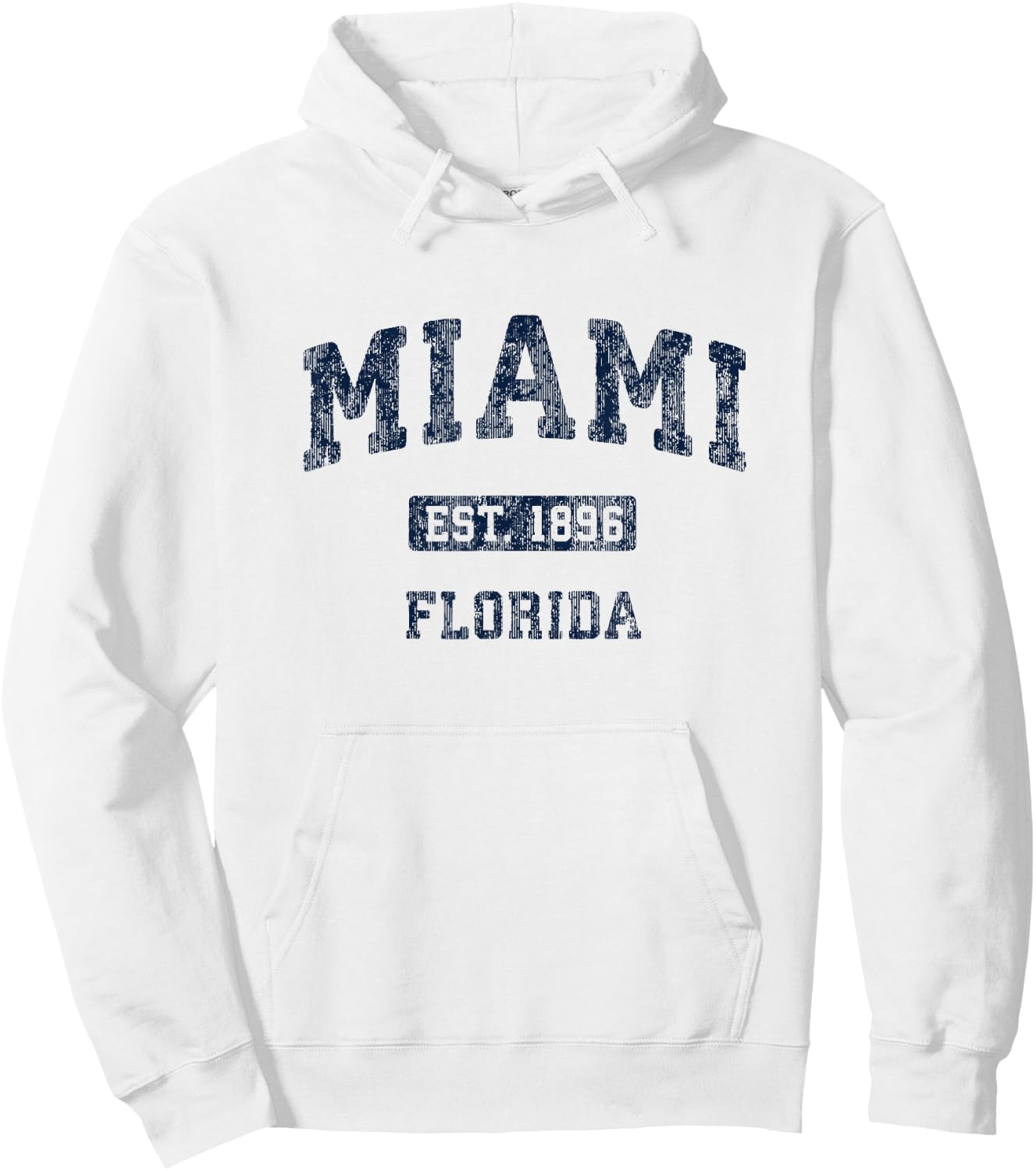 Miami Florida FL Vintage Athletic Sports Design Hoodie - Hoodie | White