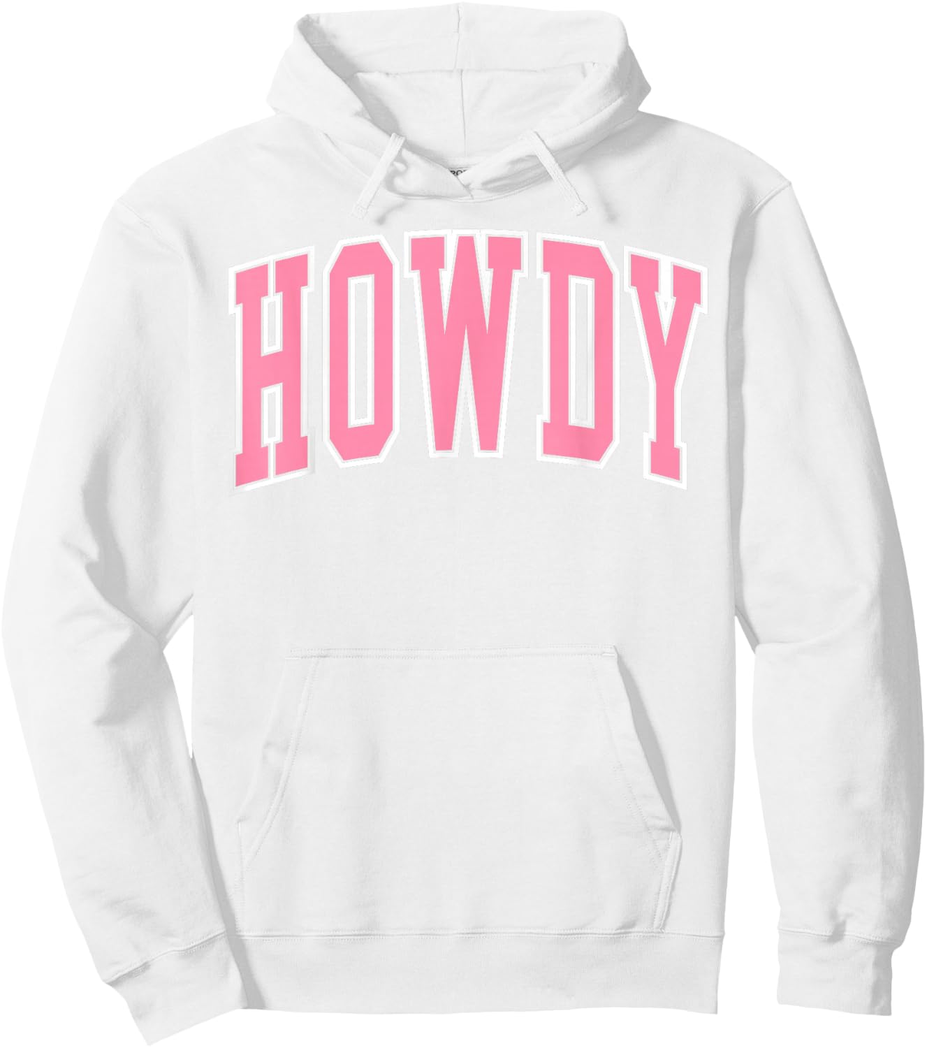 Preppy Cowgirl Varsity Pink Howdy Western Women Girls Hoodie - Hoodie | White