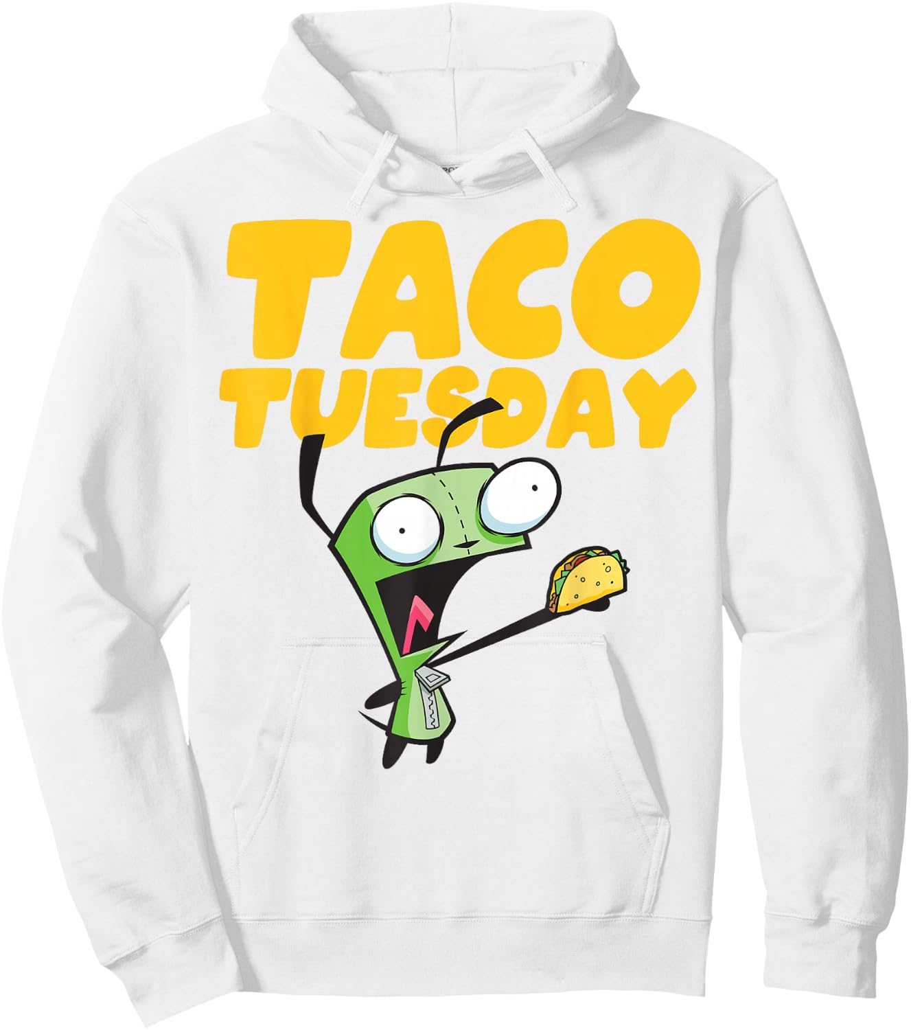 Invader Zim Gir Taco Tuesday! Portrait Hoodie - Hoodie | White