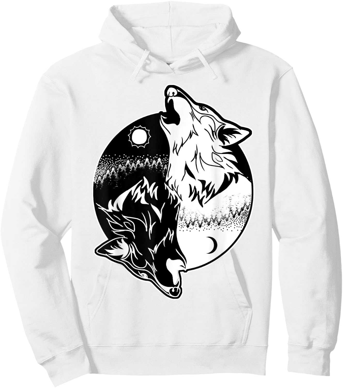 Wolf Yin Yang Shirt Yin Yang Shirt Skoll Wolf Shirt Hoodie - Hoodie | White