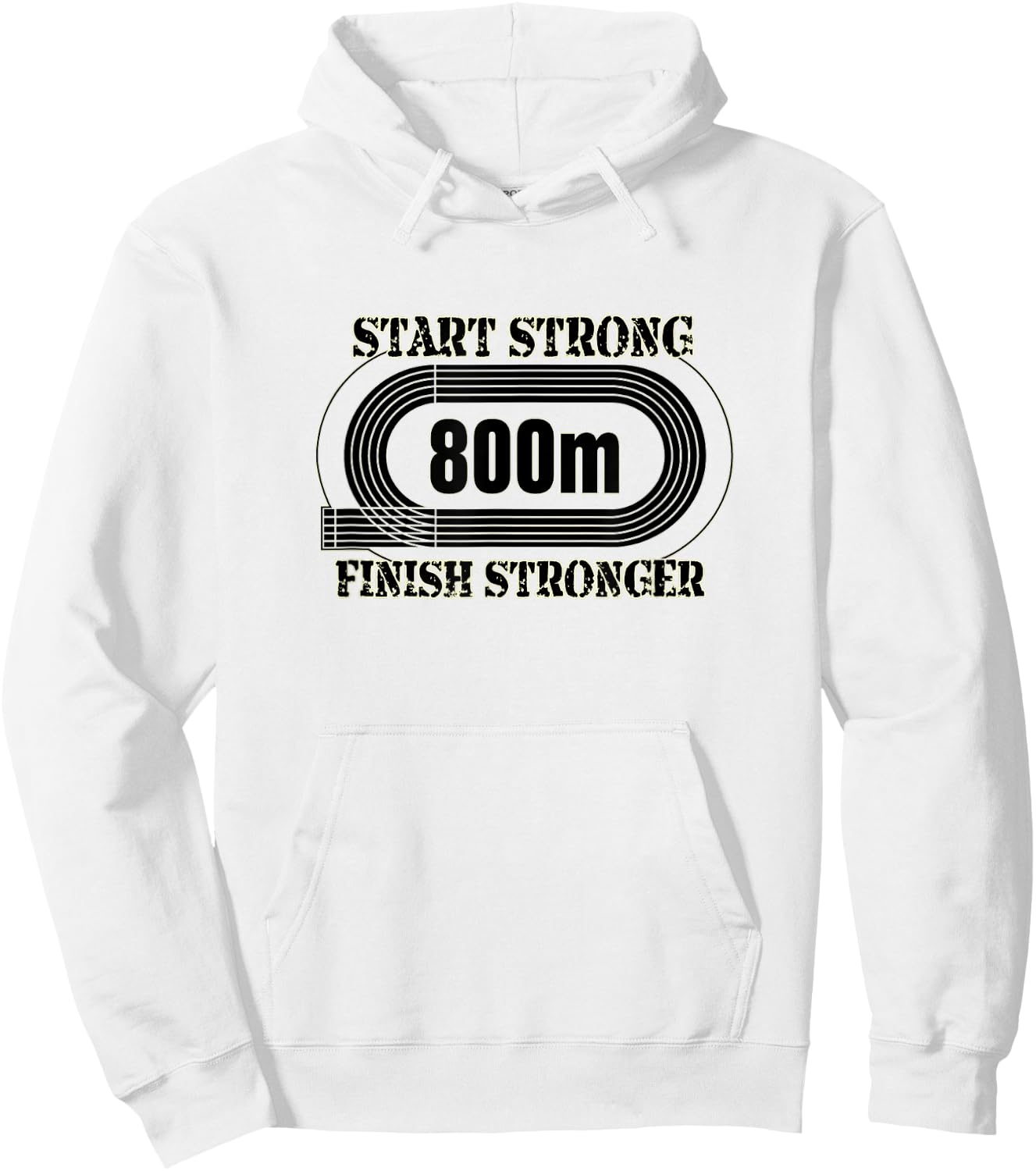 800 Meter Runner, Middle Distance Track Shirt Hoodie - Hoodie | White