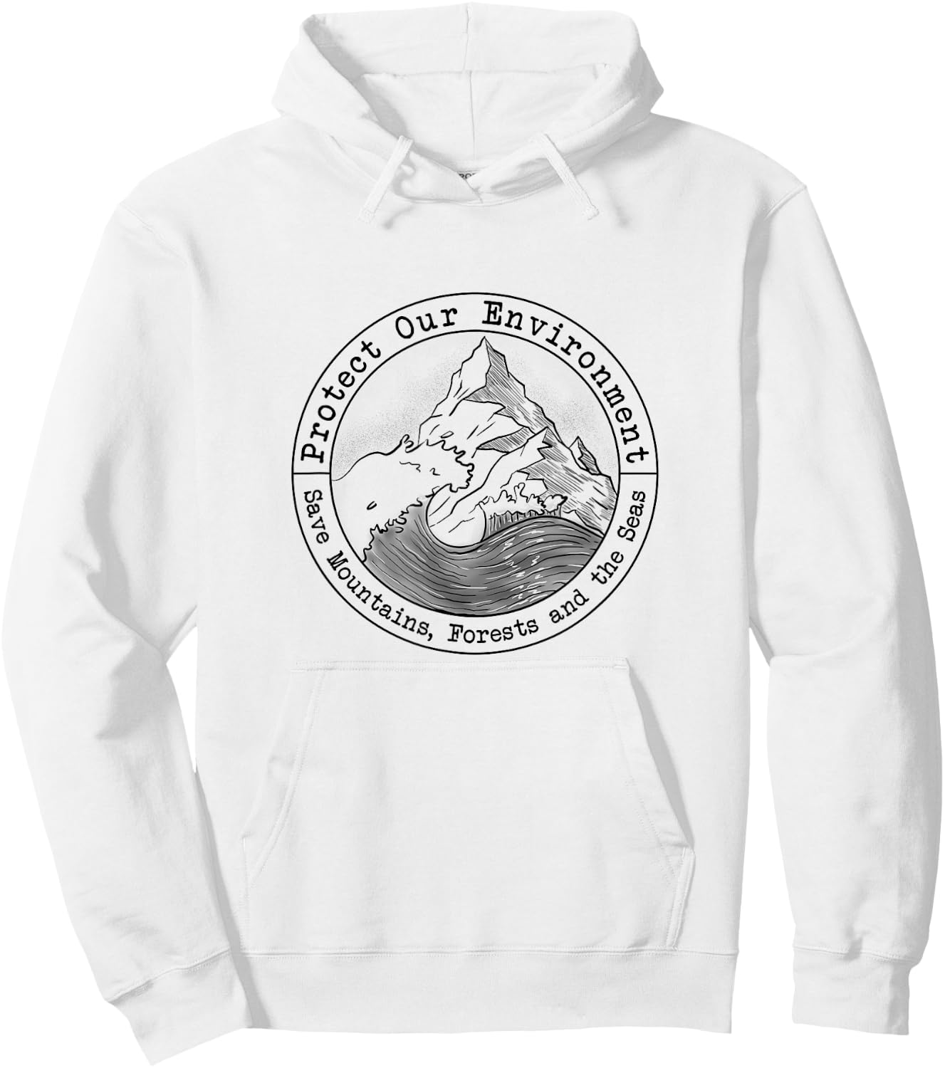 Save the Oceans Forests Seas Drawing T Shirt Nature Lovers Hoodie - Hoodie | White