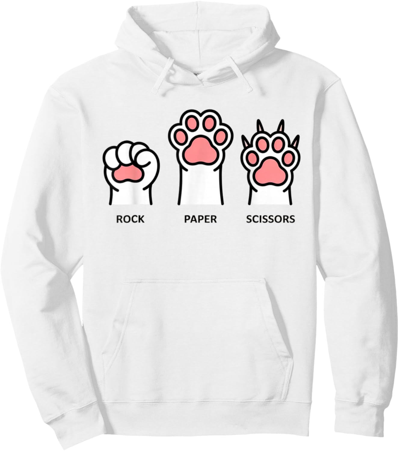 Dog Rock Paper Scissors Paw Funny Hoodie - Hoodie | White