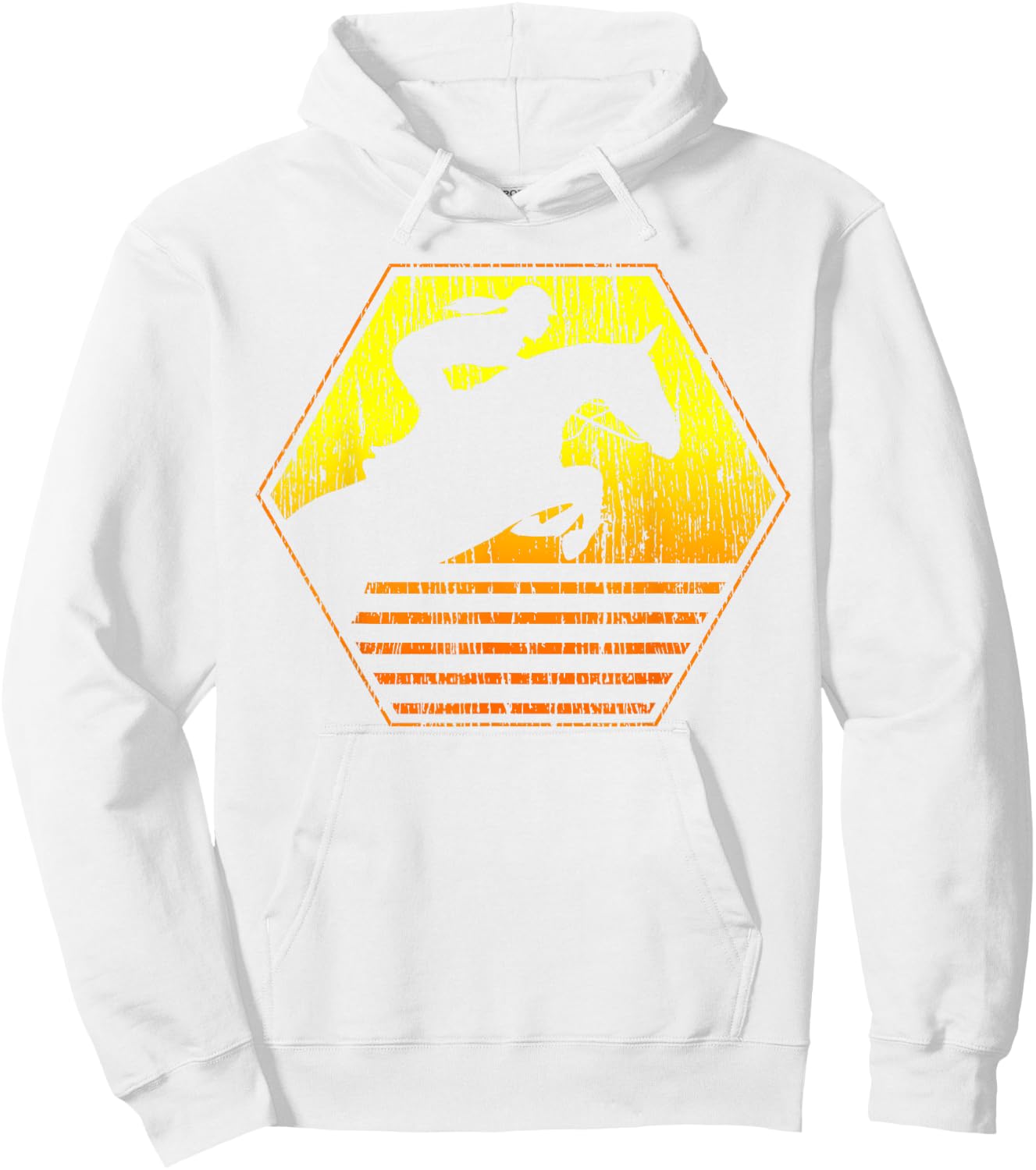 Show Jumping Retro Vintage Equestrian Horse Hoodie - Hoodie | White