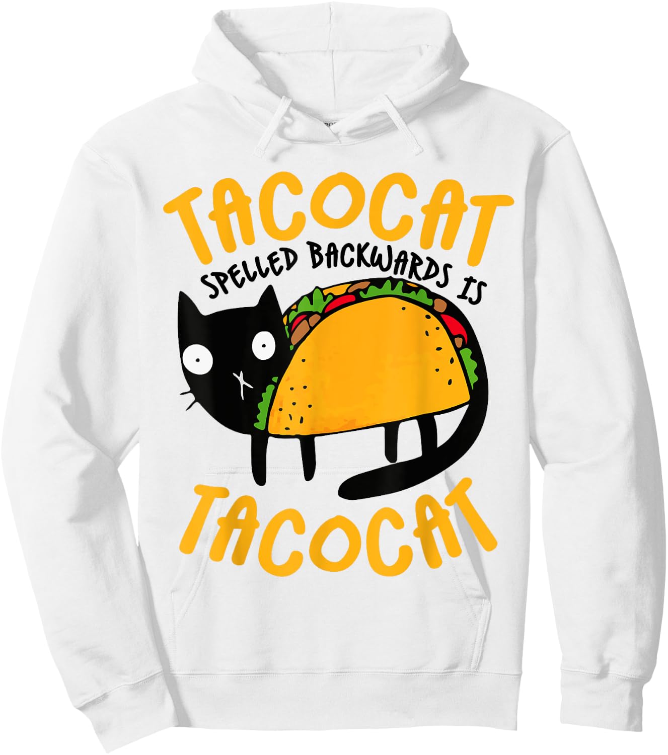 Taco Cat Funny I Love Tacos - -Adults Blue Small Classic Fit Cotton Blend Short Sleeve Cat Hoodie - Hoodie | White