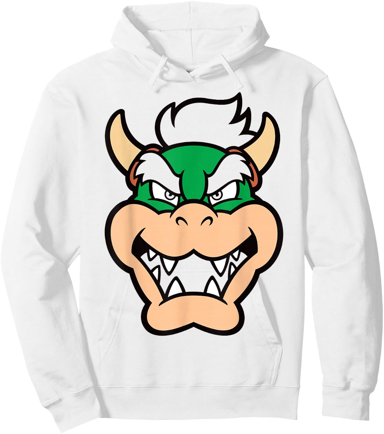 Nintendo Super Mario Bowser Large Face Chest Portrait Hoodie - Hoodie | White
