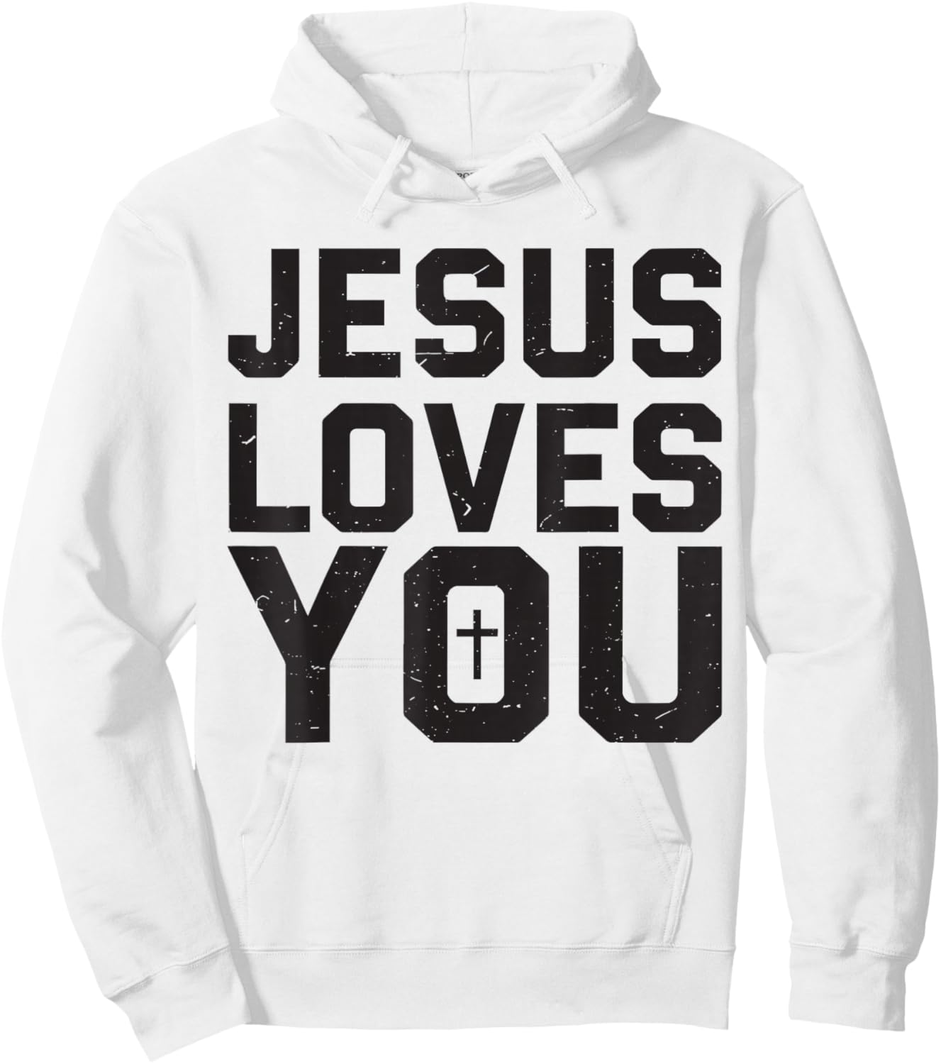 Jesus Loves You Minimalistic Christian Youth Boy Godbrother Hoodie - Hoodie | White