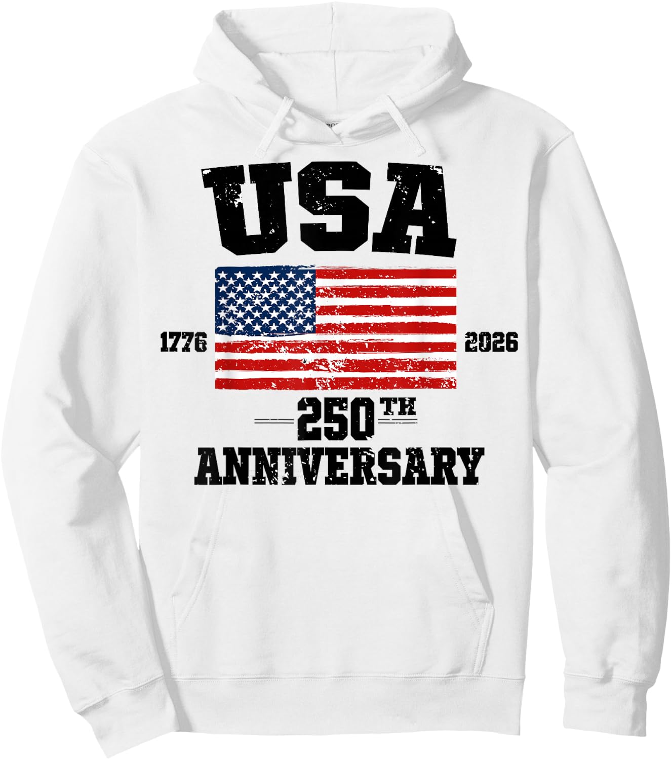 4th of July America Us Flag Patriotic 250th Anniversary USA Hoodie - Hoodie | White