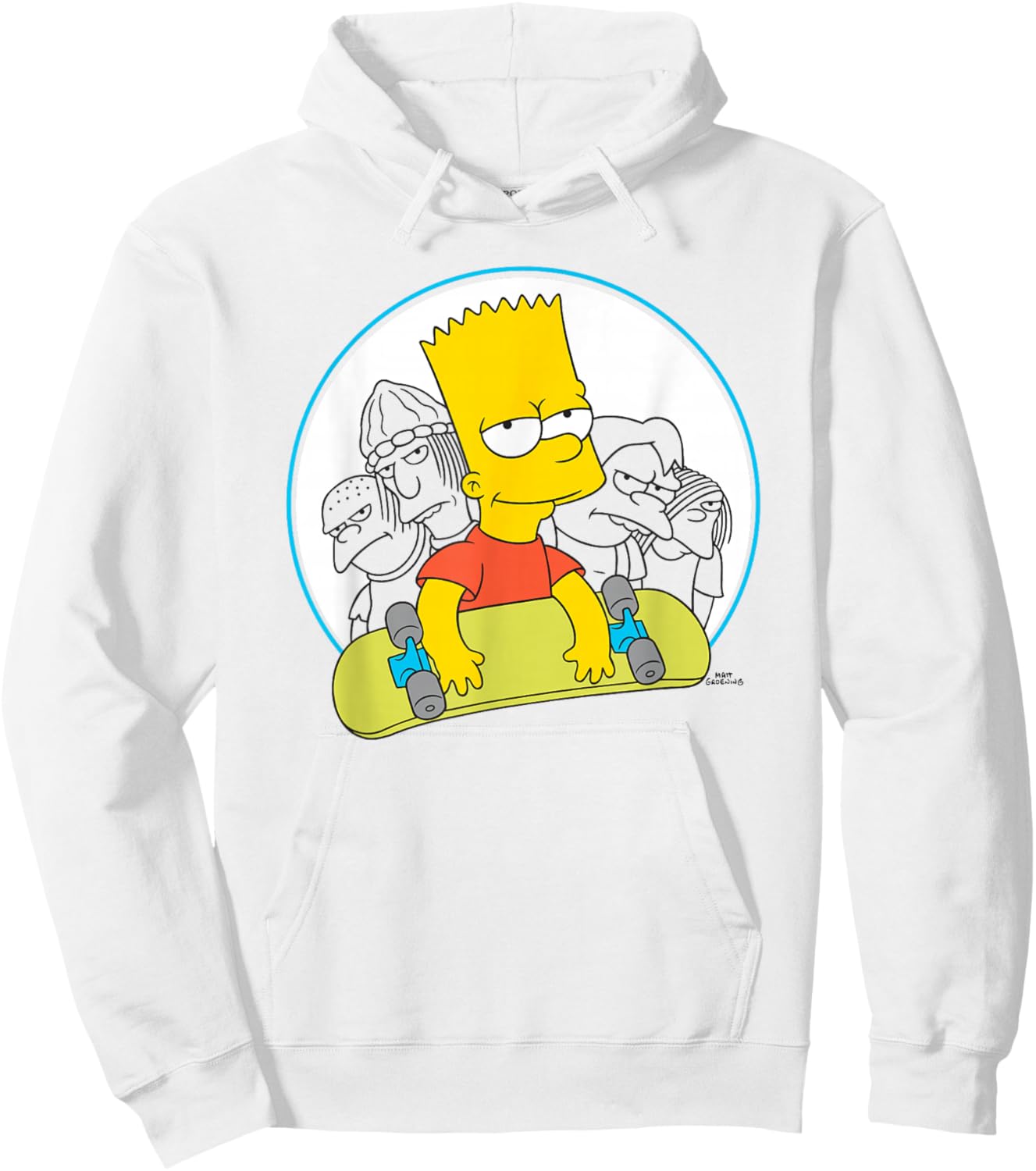 The Simpsons Bart Skateboard Hoodie - Hoodie | White