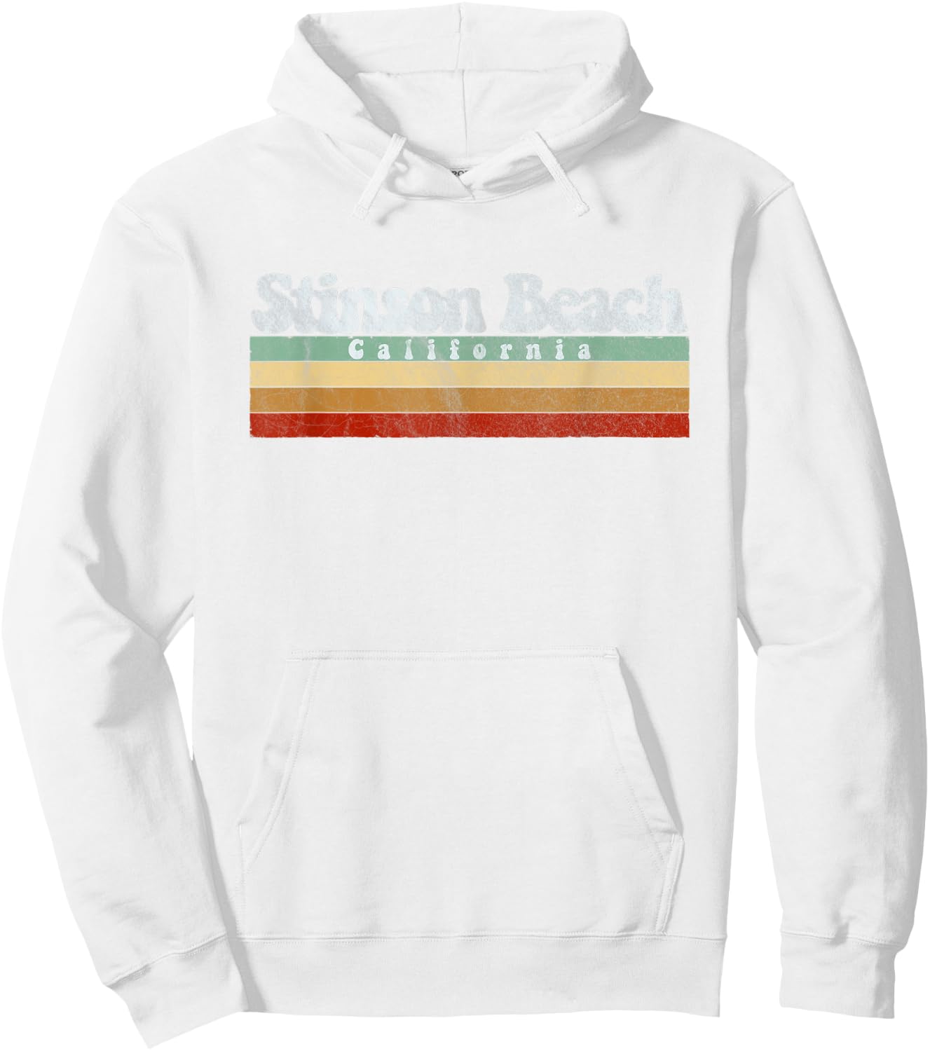 Vintage Retro 70s 80s Stinson Beach, CA Women Kids Hoodie - Hoodie | White