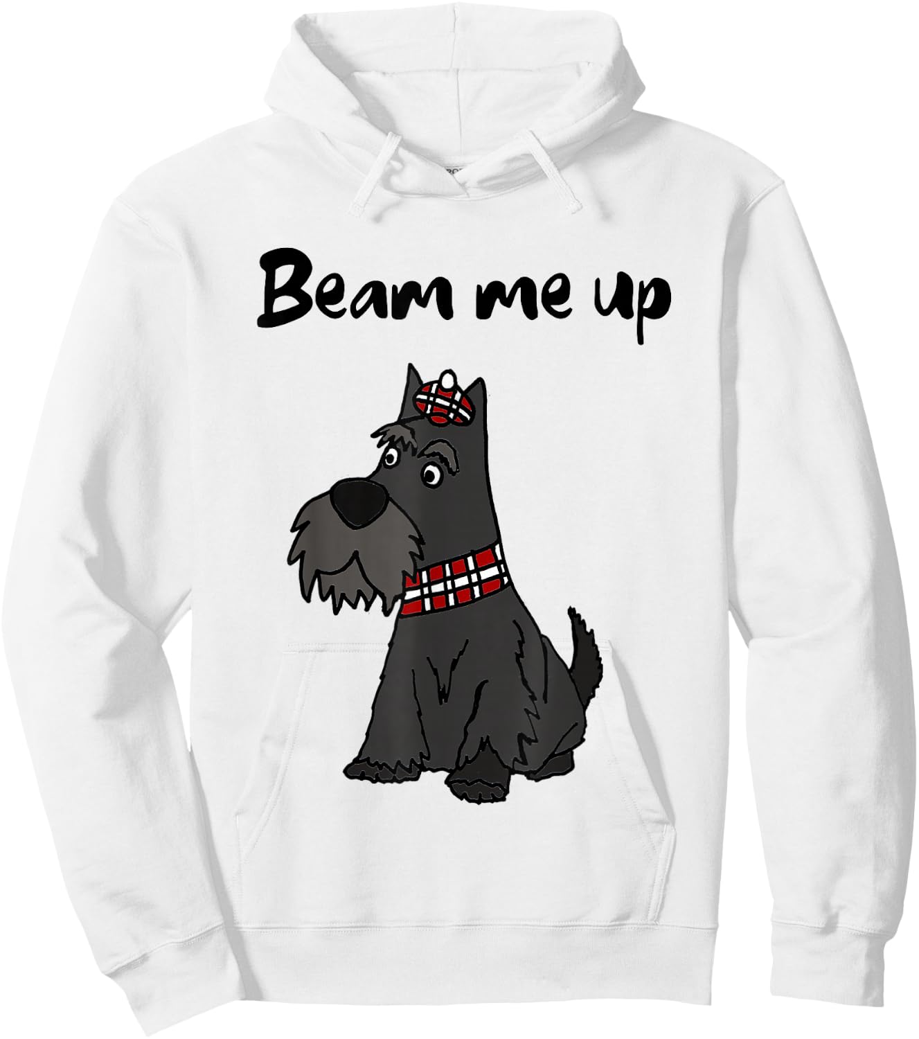 Smileteesfunnya Funny Beam me up Scottie Dog Pun Hoodie - Hoodie | White