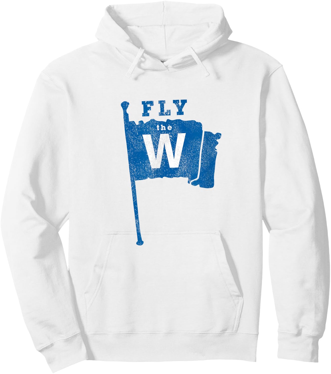 Fly The W Chicago Baseball Winning Flag Distressed Hoodie - Hoodie | White