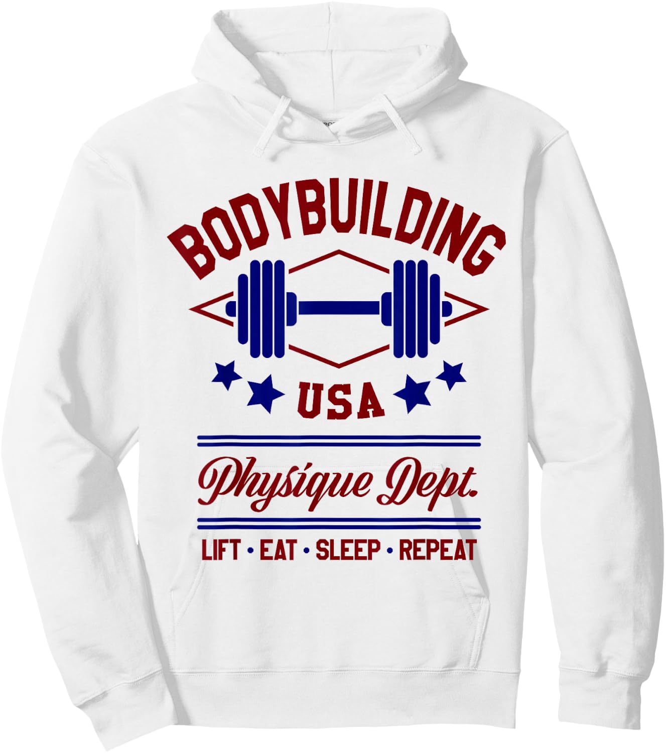 Vintage Retro Bodybuilding Gym Hoodie - Hoodie | White