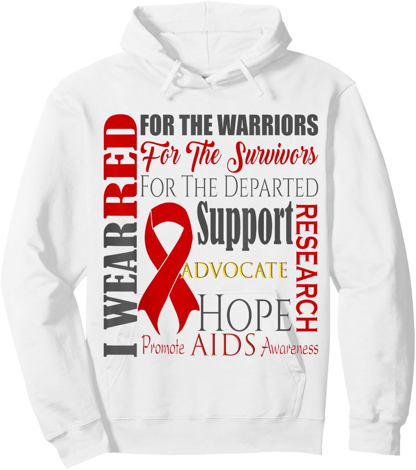 AIDS & HIV Awareness Shirt Hoodie - Hoodie | White