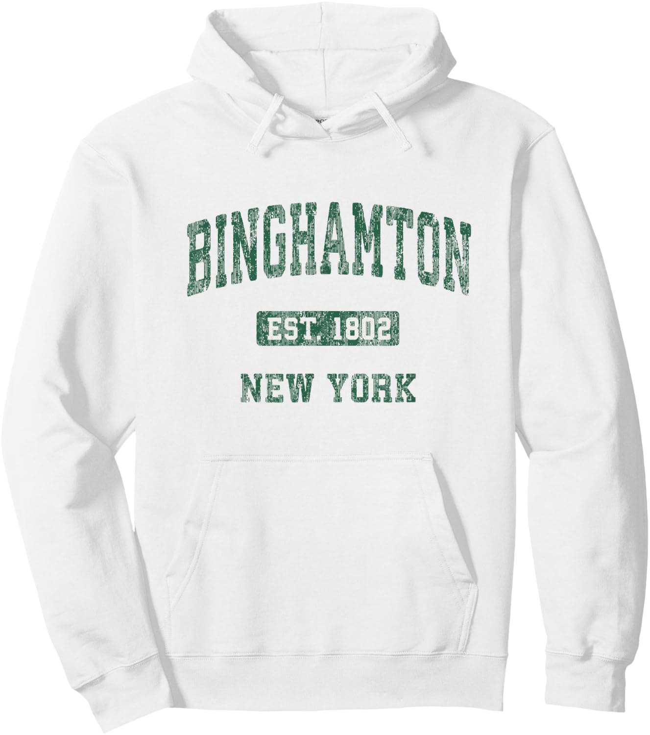 Binghamton New York NY Vintage Athletic Sports Design Hoodie - Hoodie | White