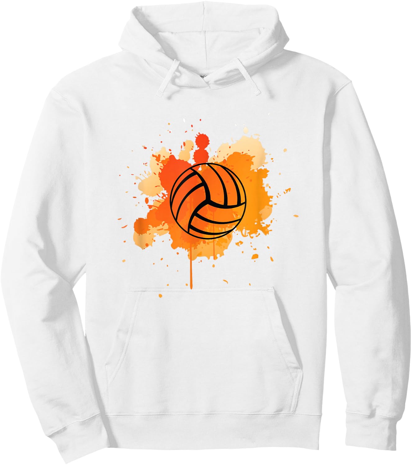 Cute Orange Graphic Art Volleyball Player Team Hoodie - Hoodie | White