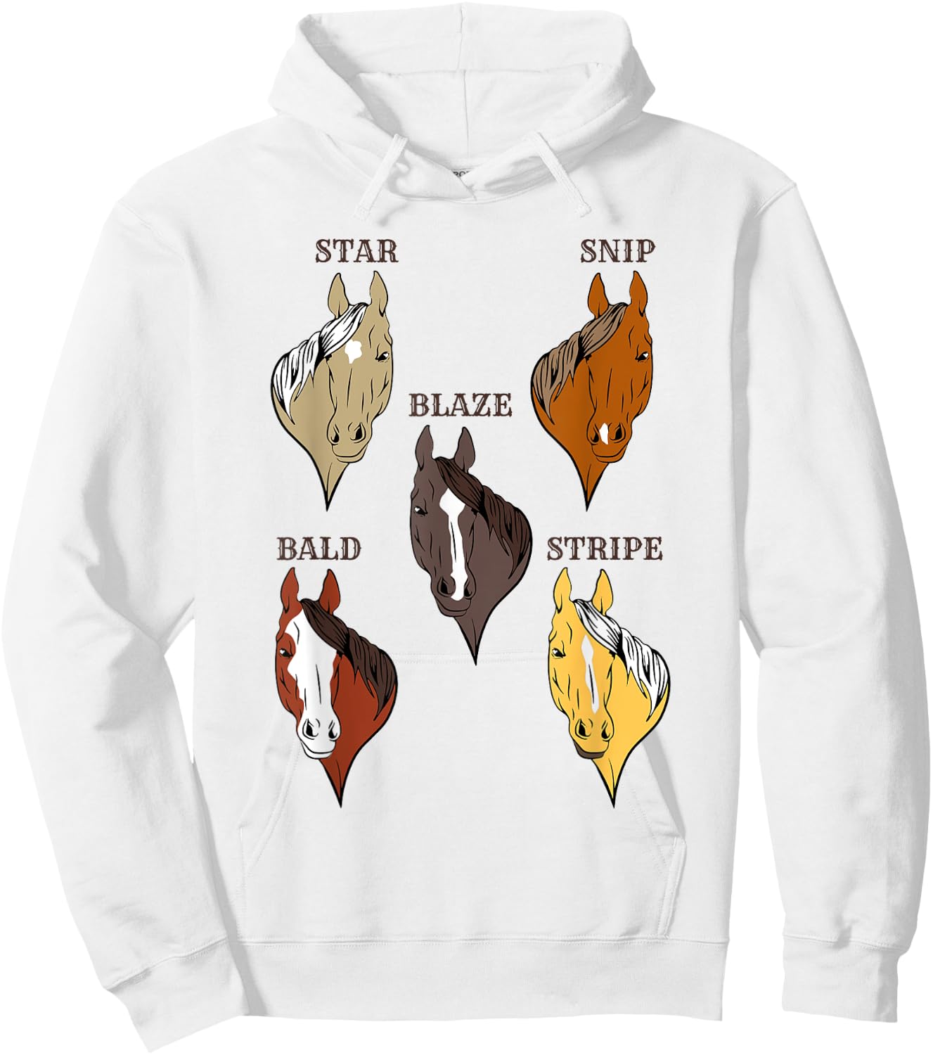 Horse Face Breed Markings Hoodie - Hoodie | White