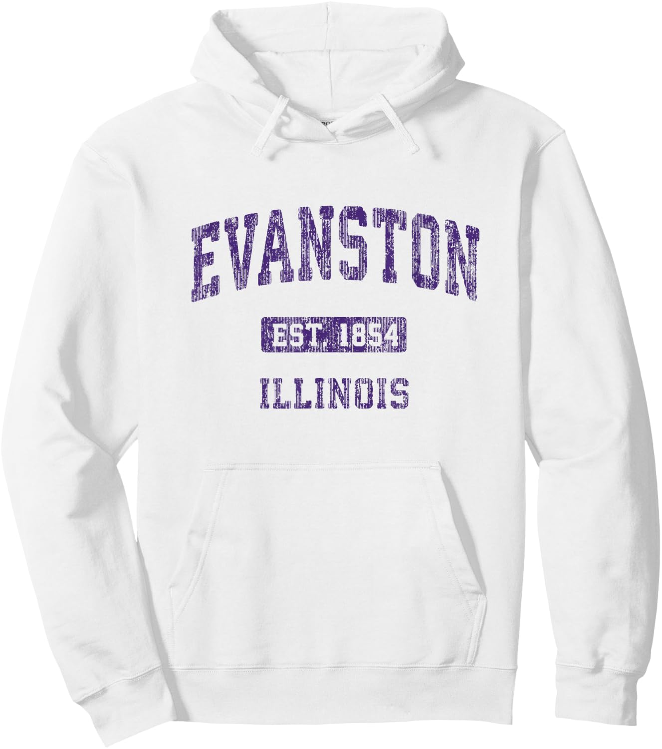 Evanston Illinois IL Vintage Athletic Sports Design Hoodie - Hoodie | White