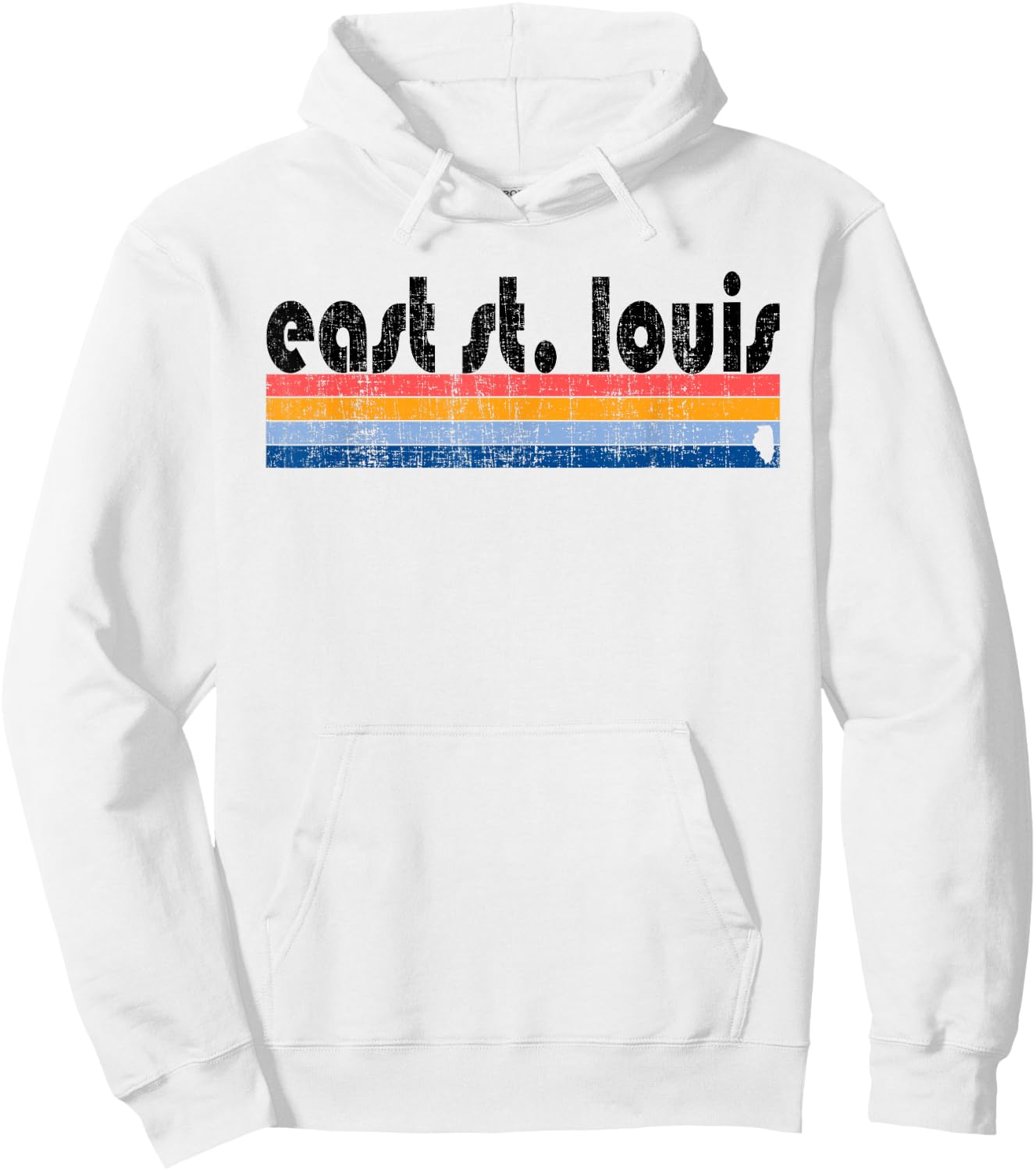 Vintage 80s Style East St. Louis IL Hoodie - Hoodie | White
