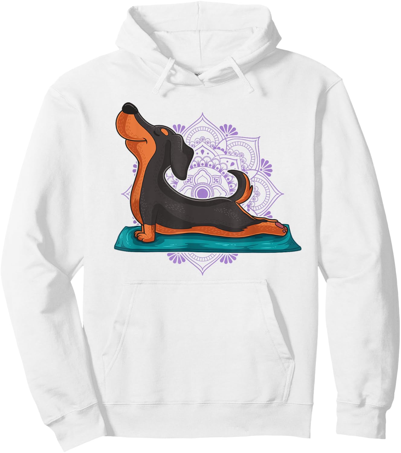 Cute Dachshund Dog Yoga Position Workout Instructor Gift Hoodie - Hoodie | White