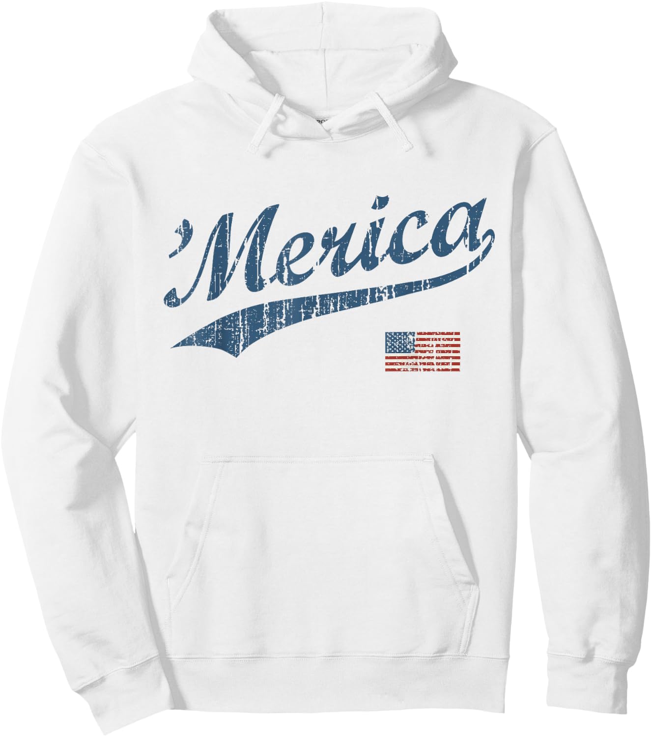 Vintage Team 'Merica 4th of July Patriotic Hoodie - Hoodie | White