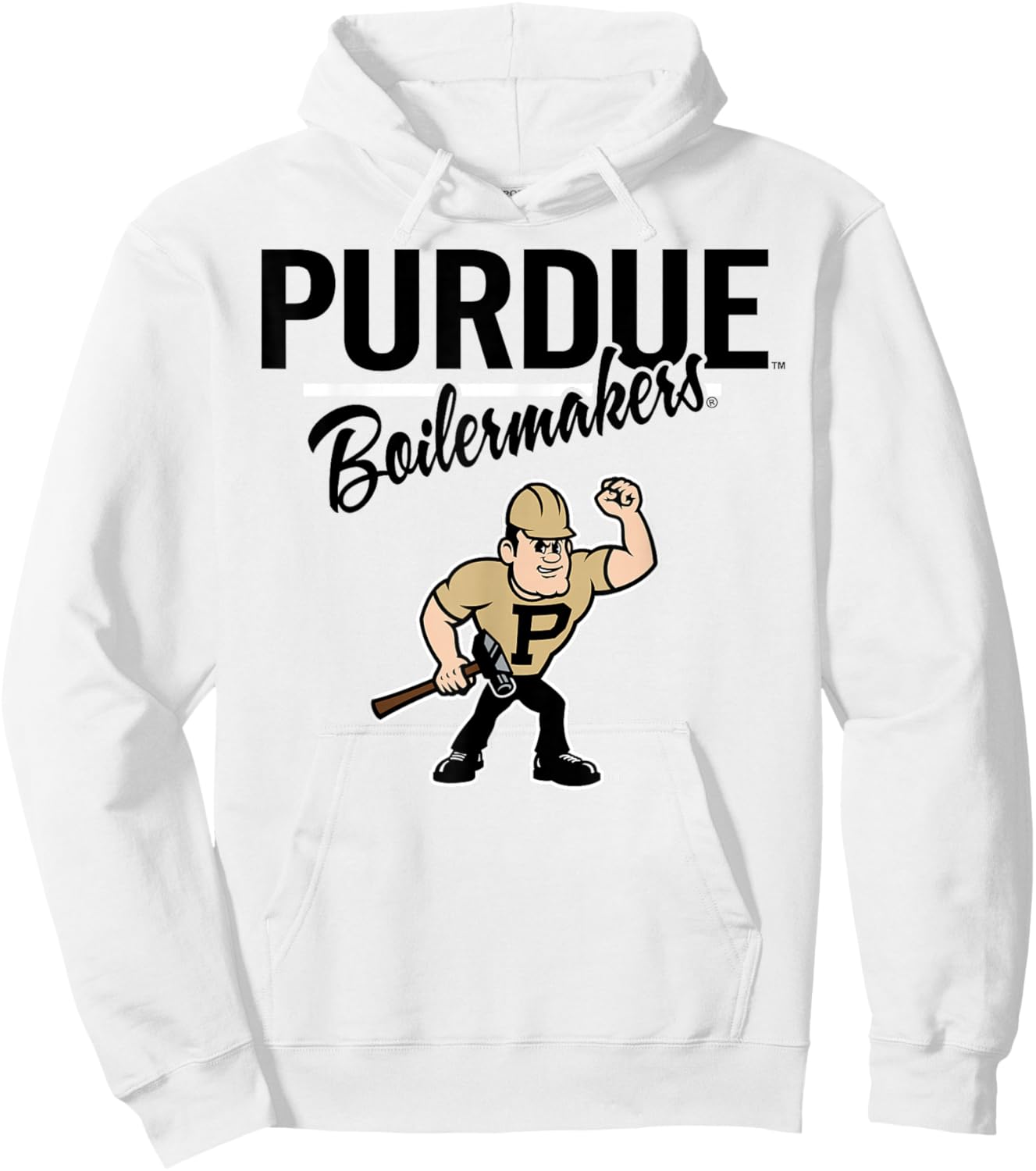 Purdue Boilermakers Mascot Gray Officially Licensed Hoodie - Hoodie | White