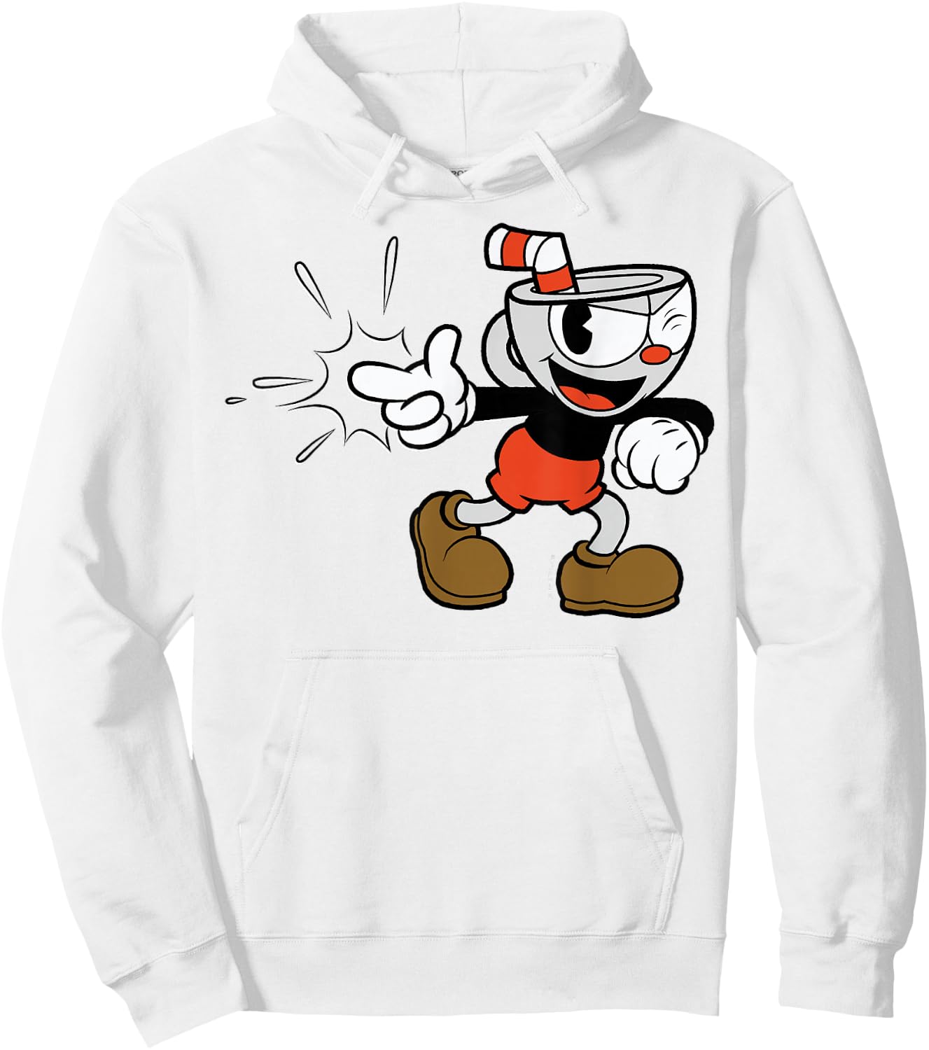 Cuphead Classic Wink with A Snap Hoodie - Hoodie | White