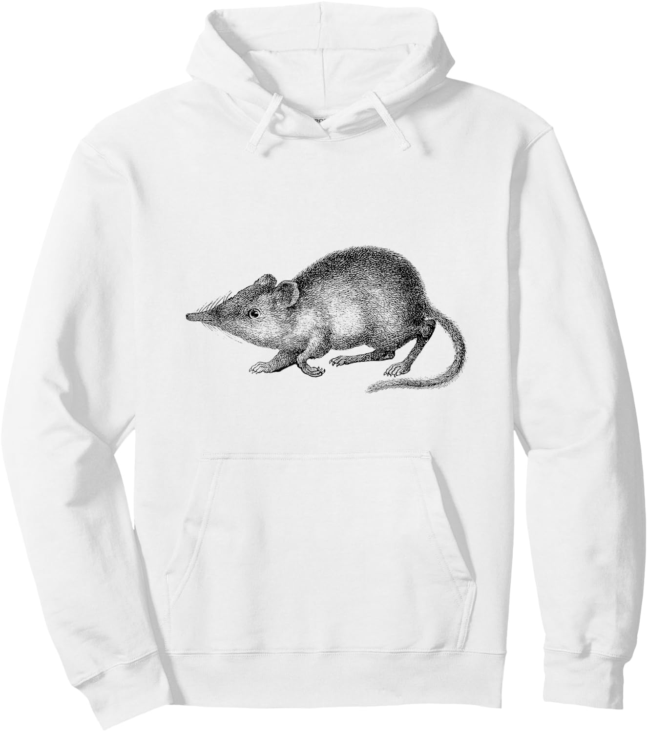 Elephant Shrew Mouse Print Hoodie - Hoodie | White